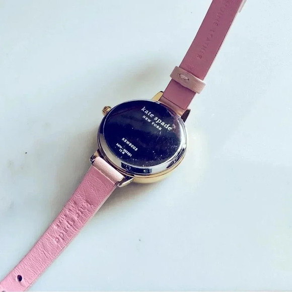 NWT Kate Spade New York Metro Three Hand Blush  Leather Watch - Picture 4 of 7